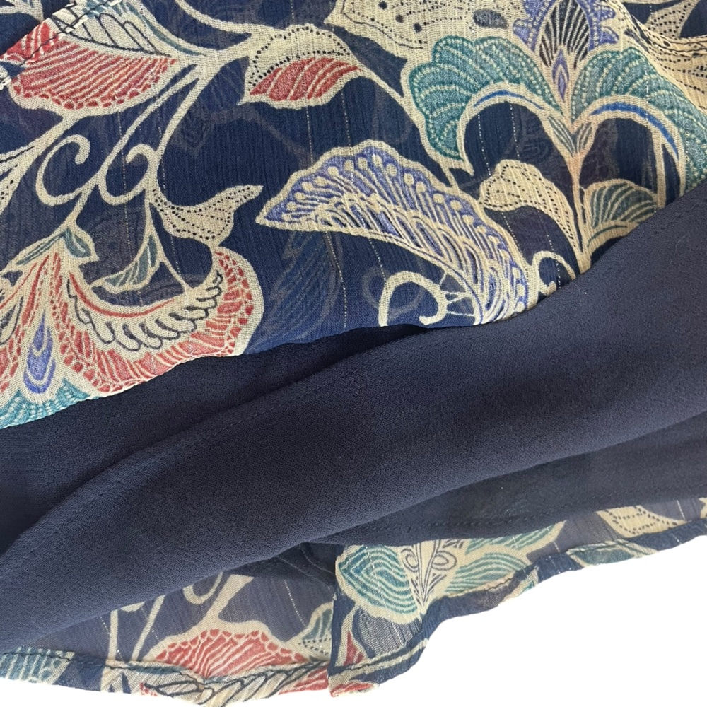 Anthropologie Maeve Off The Shoulder Flowy Floral Blouse Ruffle Top Size 14 - Picture 9 of 16